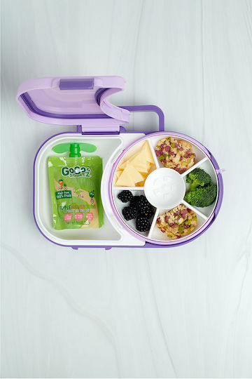 GoBe Gobe Gobe 2in1 Lunchbox & Πλαστικό Παιδικό Δοχείο Φαγητού Μωβ