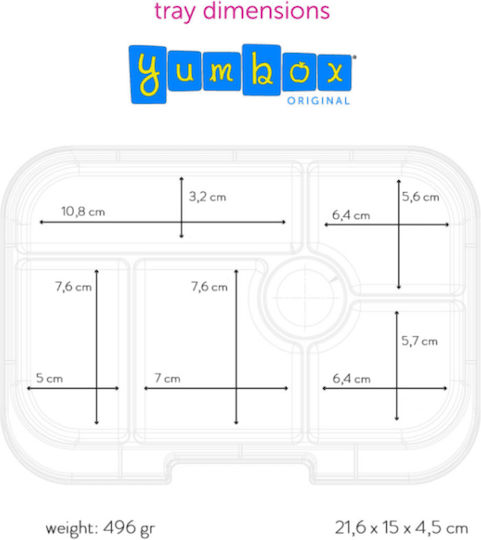Yumbox Original Recipient pentru copii din plastic Turcoaz x 6buc