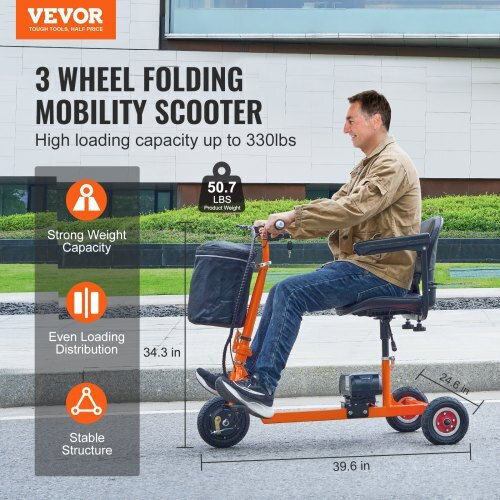 Vevor Vevor Rollstuhl Klappbar Scooter 100.5cm CXZDZXC3L9KMUIOZTV2