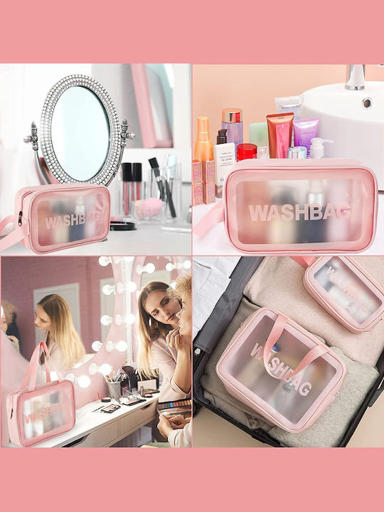 Travel Cosmetic Bag Set Tecos 3 Different Sizes Waterproof Black