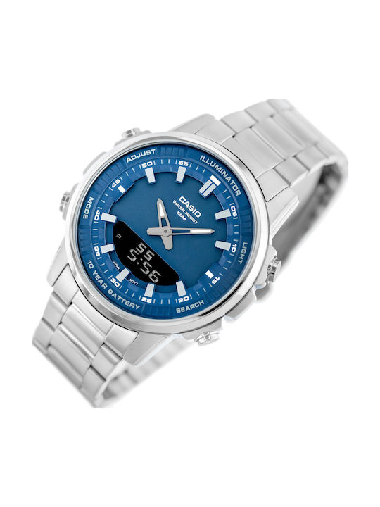 Casio Men's Watch 50mm Battery with Silver Metal Bracelet