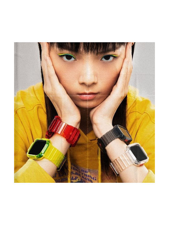 Skinarma Strap+saido Cover 2in1 Apple Watch 45/44mm Smoke