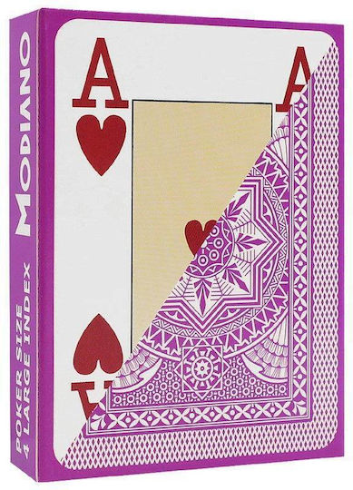 Modiano Poker 4 Jumbo Τράπουλα 1τμχ Πλαστική για Poker Μωβ