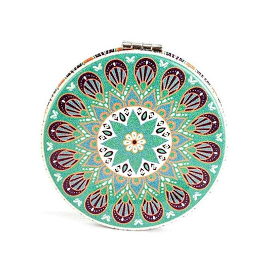 Kikkerland Makeup Mirror Purse Mandala 6.5cm (Random Selection)