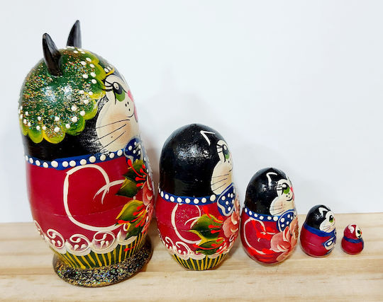 Matryoshka Cat Doll 5-piece 10 cm