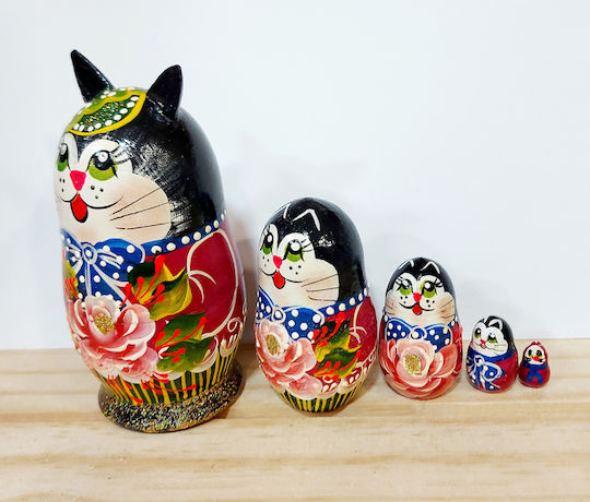 Matryoshka Cat Doll 5-piece 10 cm