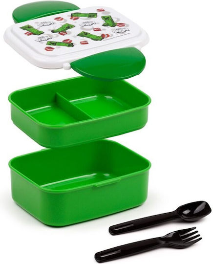 Puckator Plastik Kinder Lunchset Minecraft Mehrfarbig 16 x 10 x 9cm