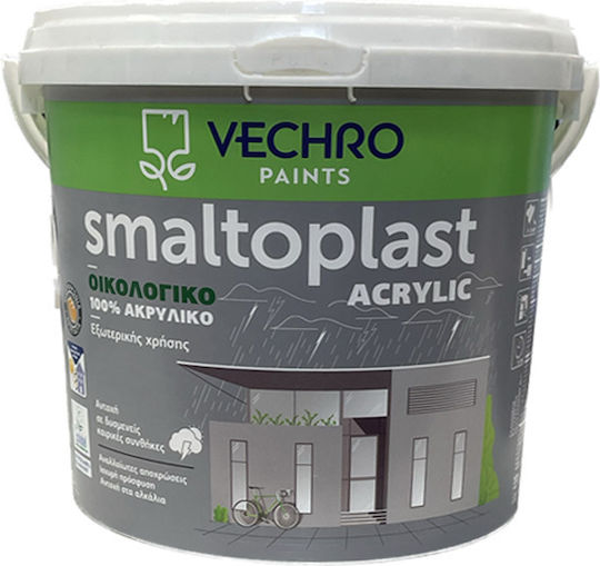 Vechro Smaltoplast Plastic Acrilyc Ecological Paint for Exterior Use White 10lt