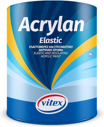 Vitex Acrylan Elastic Plastic Acrilyc Paint for Exterior Use White 10lt Αδιάβροχο