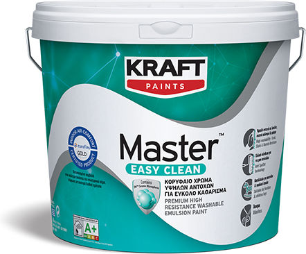 Kraft Master Easy Clean Πλαστικό Χρώμα για Εσωτερική Χρήση 1lt