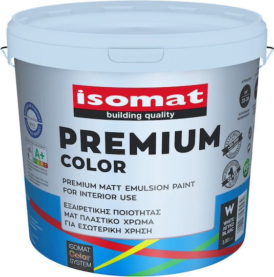 Isomat Premium Color Plastic Paint for Interior Use White 3lt