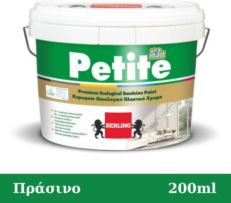 Berling Petite Matt Πλαστικό Χρώμα Οικολογικό για Εσωτερική Χρήση Πράσινο 200ml