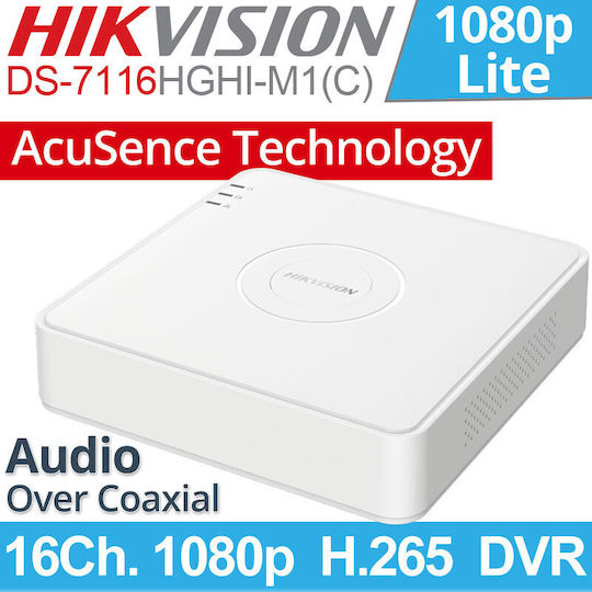 Hikvision Записващо устройство HVR 16 Канала с Резолюция Full HD DS-7116HGHI-M1(E)