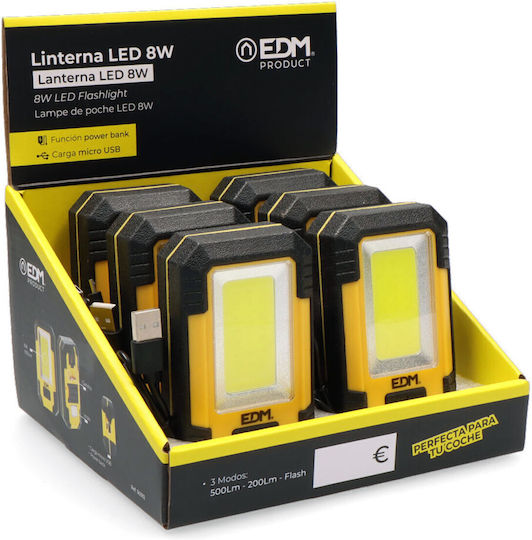 EDM Grupo Rechargeable Workshop Light LED IP20 with Brightness up to 500lm