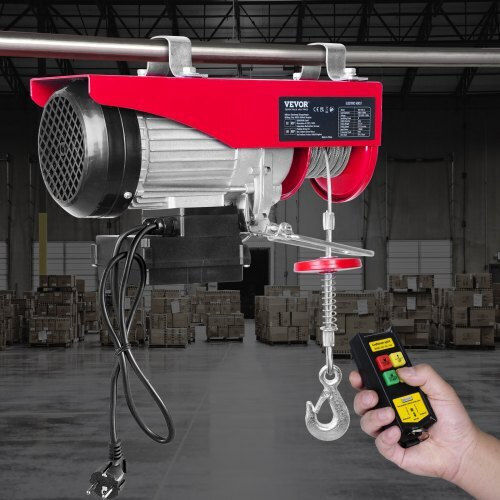 Vevor Electric Hoist 1450 W Wifi Remote Control Max Lifting Height 6/12 M Speed 10 M Min Capacity 400 800 Kg