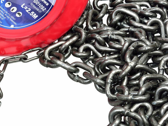 Geko Chain Hoist 3ΤX2,5m for Weight Load up to 3t Red