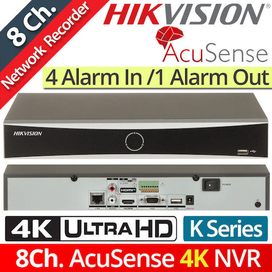 Hikvision DS-7608NXI-K1/A Καταγραφικό NVR με Ανάλυση 4K