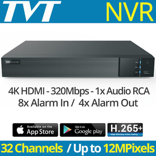 TVT TD-3332H2-B2 Καταγραφικό NVR 32 Καναλιών με Ανάλυση 4K