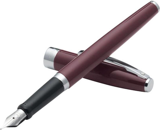 Sheaffer Füllfederhalter Mittel Rote aus Stahl mit Blauer Tintenfarbe