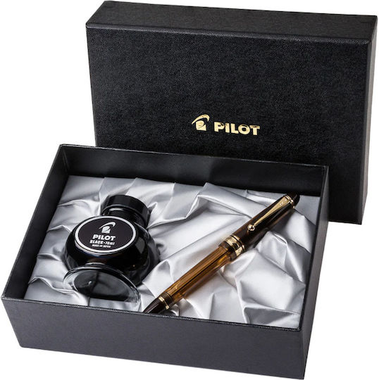 Pilot Custom Πένα Γραφής Fine Καφέ με Μαύρο Μελάνι