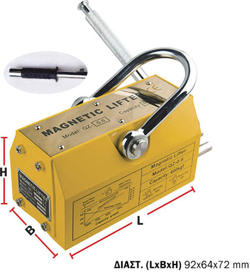 Express Chain Hoist Permanent Magnet Lifting Sheet for Weight Load up to 100kg Yellow