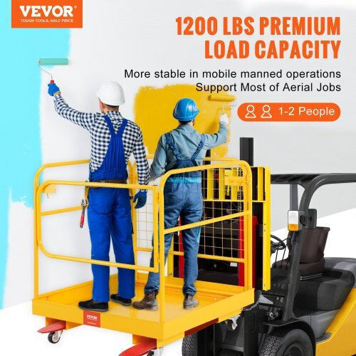 Platformă de Siguranță pentru Motostivuitor Vevor Max 544 Kg 4 Roți Pliabilă din Oțel