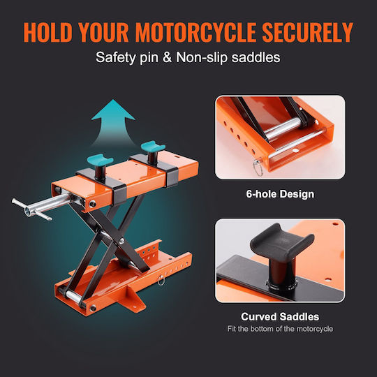 Motorcycle Scissor Jack Vevor 500 Kg Capacity Lifting Range 95-400 Mm