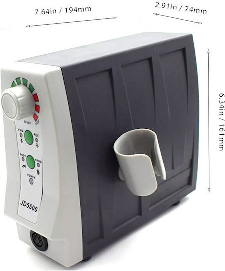JSDA Nail Drill Power 85W Black with Pedal with 35000 Rotations per Minute