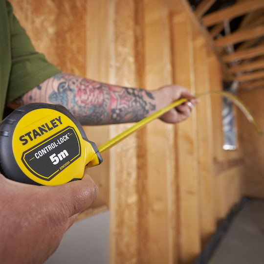 Stanley Lock Tape Measure with Auto-Rewind 25mm x 5m