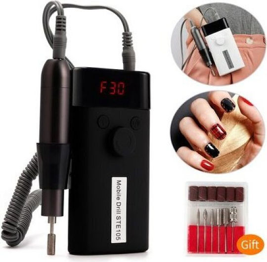 Tgr-106 Nail Drill Battery 9W Black with 30000 Rotations per Minute
