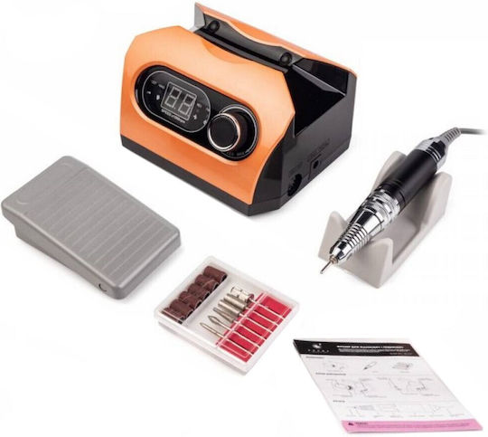 Mixcoco ZS-717 Τροχός Νυχιών Ρεύματος 85W Πορτοκαλί 45000 Στροφών με Πεντάλ