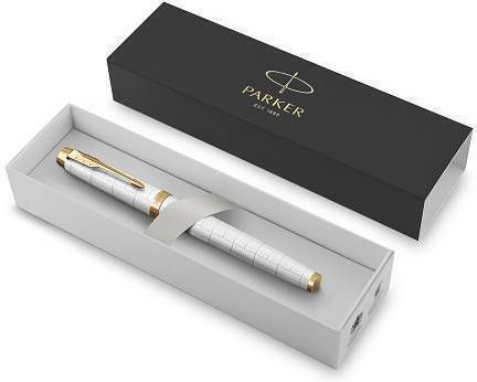 Parker I.M. Premium Писалка Medium Бяла от Inox с Червено Мастило