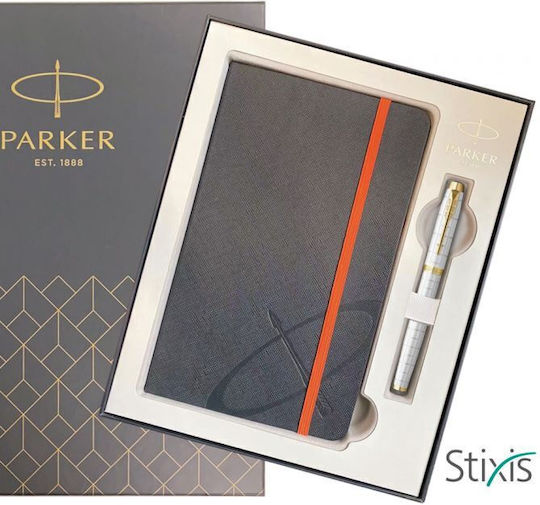 Parker I.M. Premium Писалка Medium Бяла от Inox с Червено Мастило