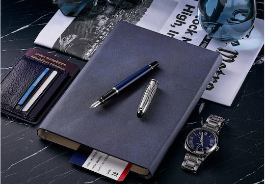 Waterman Writing Pen Medium Blue made of Steel with Blue Ink