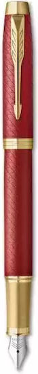 Parker Schreibfeder Fein 0.5mm Rot aus Aluminium mit Rot Tinte und mit 1 Ersatzfedern