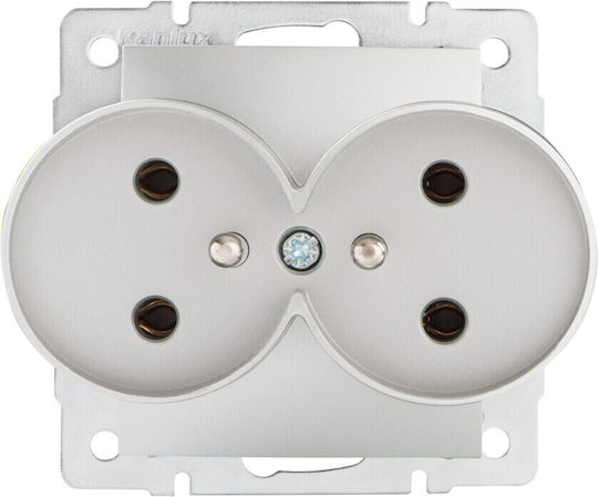 Kanlux Power Socket Silver 1pcs