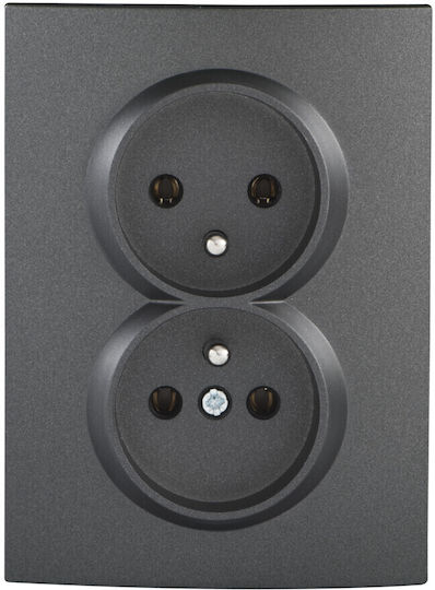 Kanlux Power Socket Black 1pcs