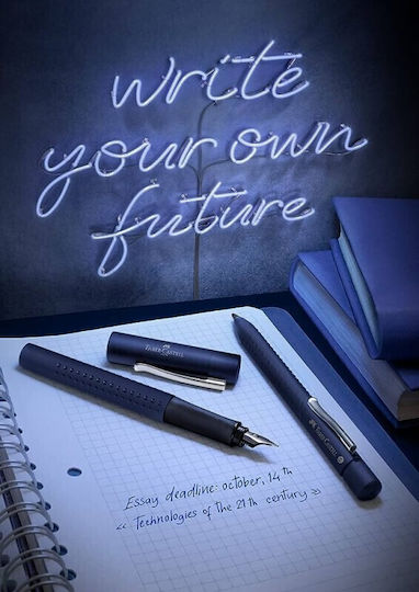 Faber-Castell Grip 2011 Module Stilou Medium 0.8mm Albastru Din Oțel