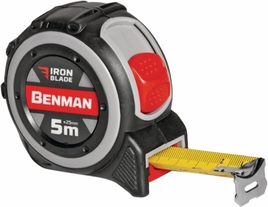 Benman Iron Blade x Tape Measure with Auto-Rewind 25mm x 7.5m