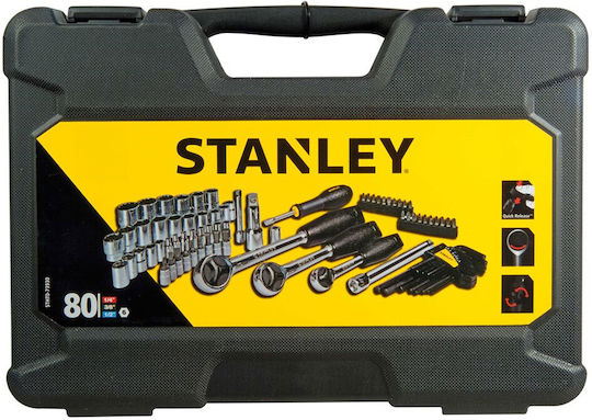 Stanley Set Ratchet 1\2" & 1\4" & 3\8" 80pcs