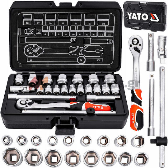 Yato Set Ratchet 3\8" 22pcs