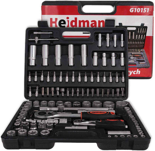 Geko L-Tech Set de chei tubulare și clichet 1\2" & 1\4" 108buc
