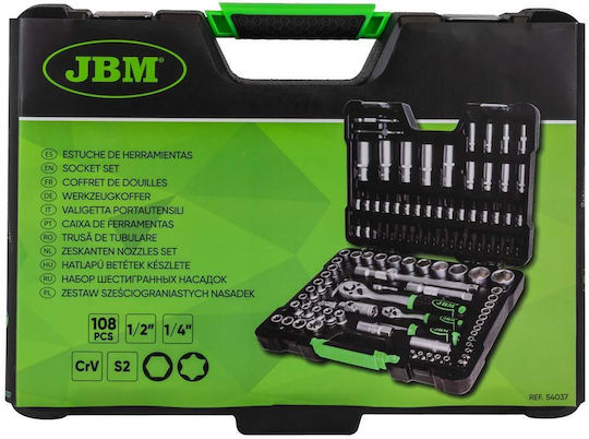 JBM Ratschen- & Steckschlüssel-Sets 1\2" & 1\4" 108Stück
