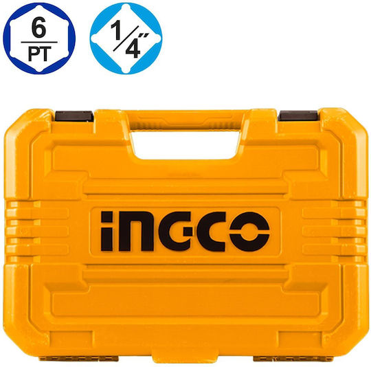 Ingco Καστάνια με Καρυδάκια 1\4" 46τμχ