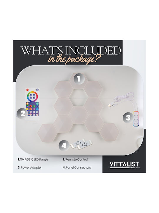 Vittalist Smart Διακοσμητικό Φωτιστικό LED Πίνακας 10x10εκ.