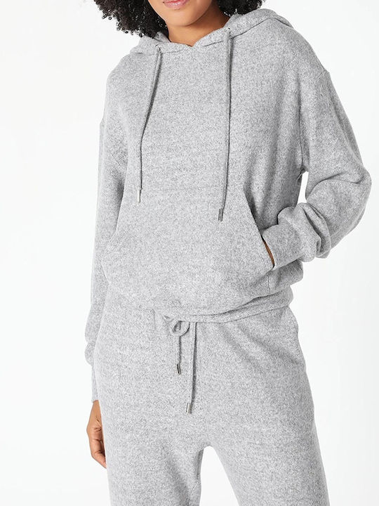 Lang Damen Sweatshirt Kapuzen Gray