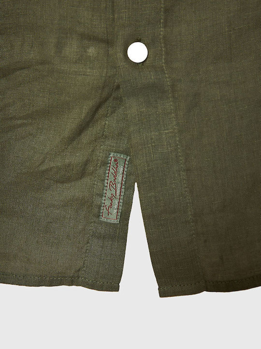 Long-sleeved Linen Shirt Khaki