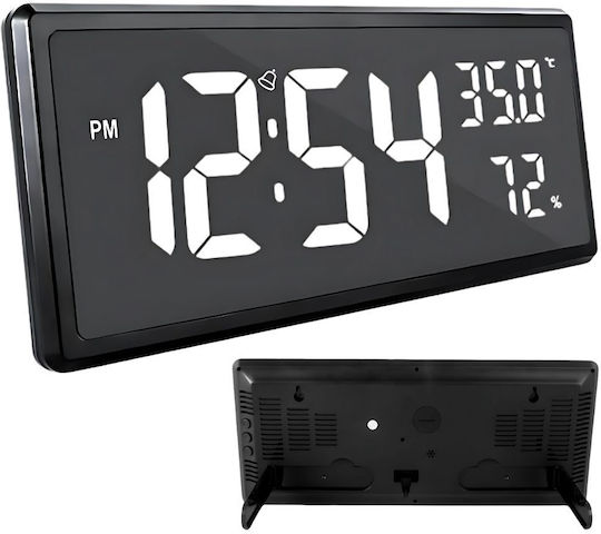 Verk Group Tischuhr Digital LED Mit Wecker Schwarze