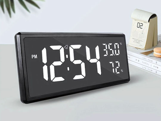 Verk Group Tischuhr Digital LED Mit Wecker Schwarze