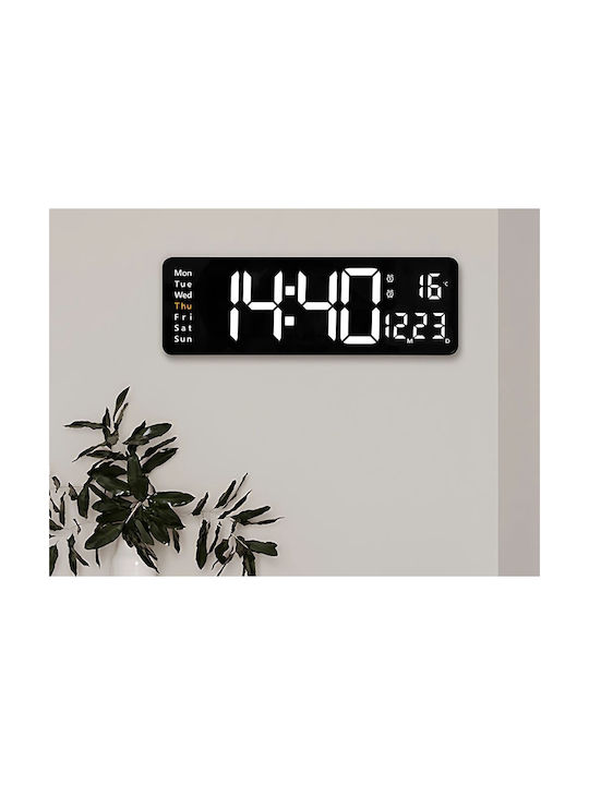 Verk Group Ρολόι Τοίχου Ψηφιακό Λευκό 13x39cm